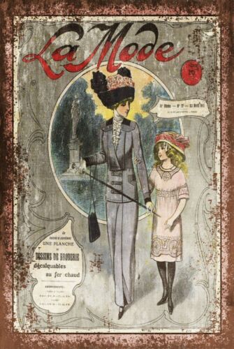 Vintage Fashion La - Imagem da revista La Mode, placa