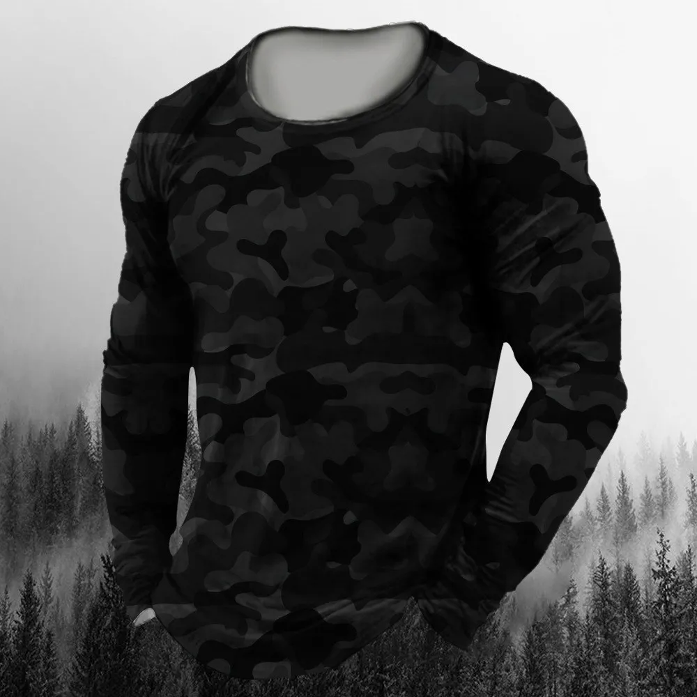 Vintage Outdoor Fashion - Camiseta de manga comprida com estampa