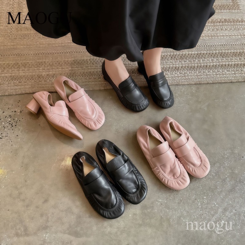 Vintage Fashion Online - Sapatos femininos de couro macio, com