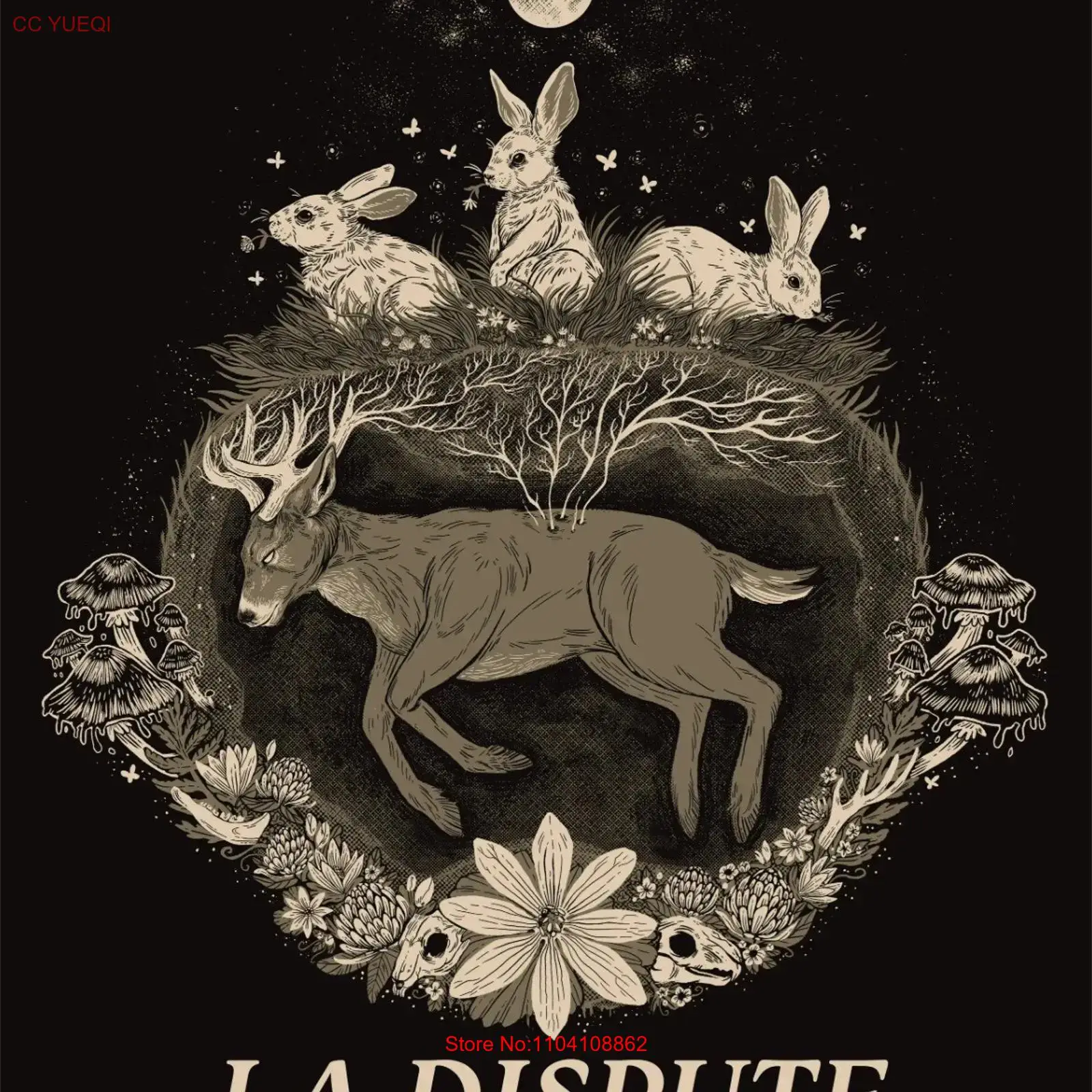 Vintage Fashion La - Camiseta Preta La Dispute de Algodão,