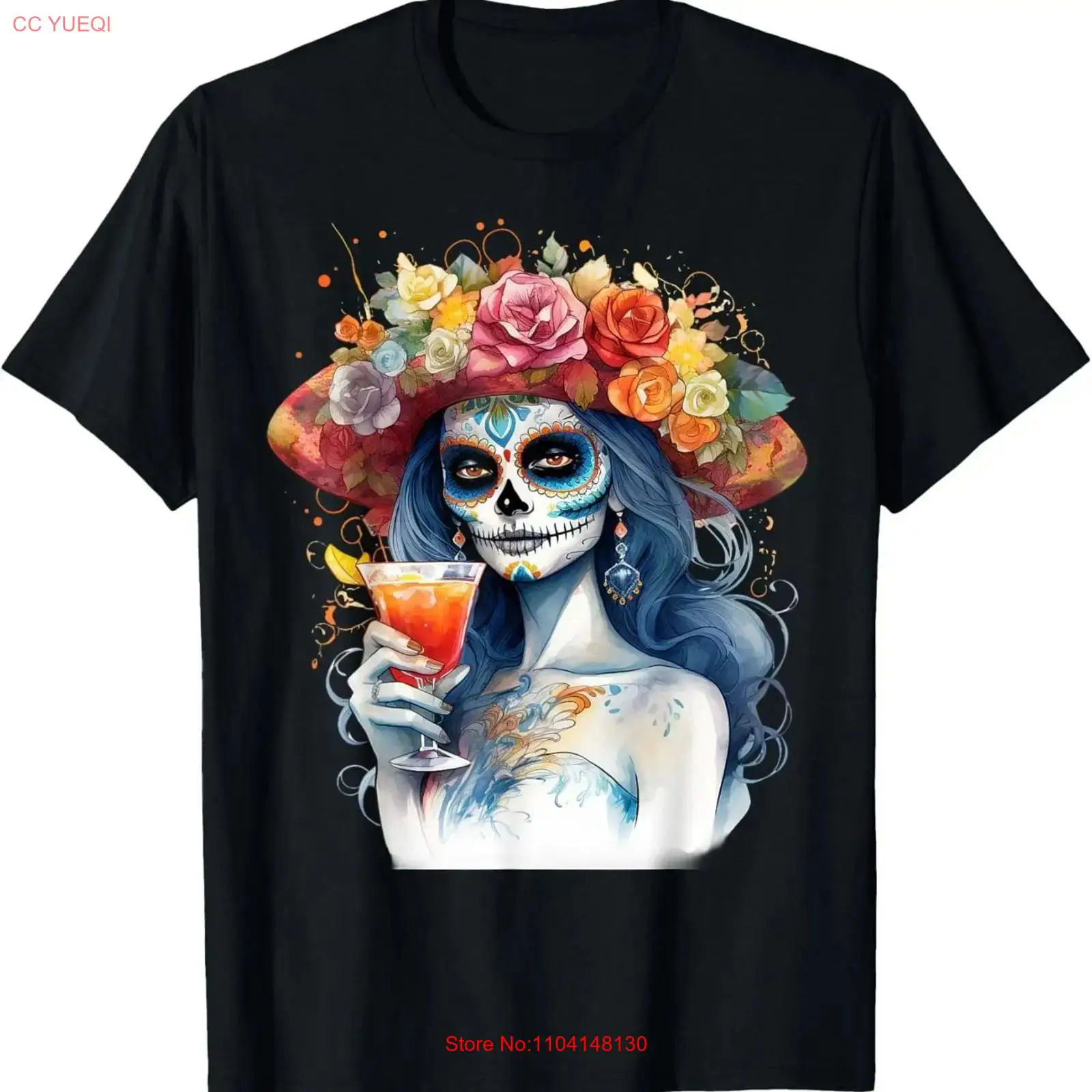 Camiseta Dia de Los Muertos La - Vintage Fashion La avaliação e preço