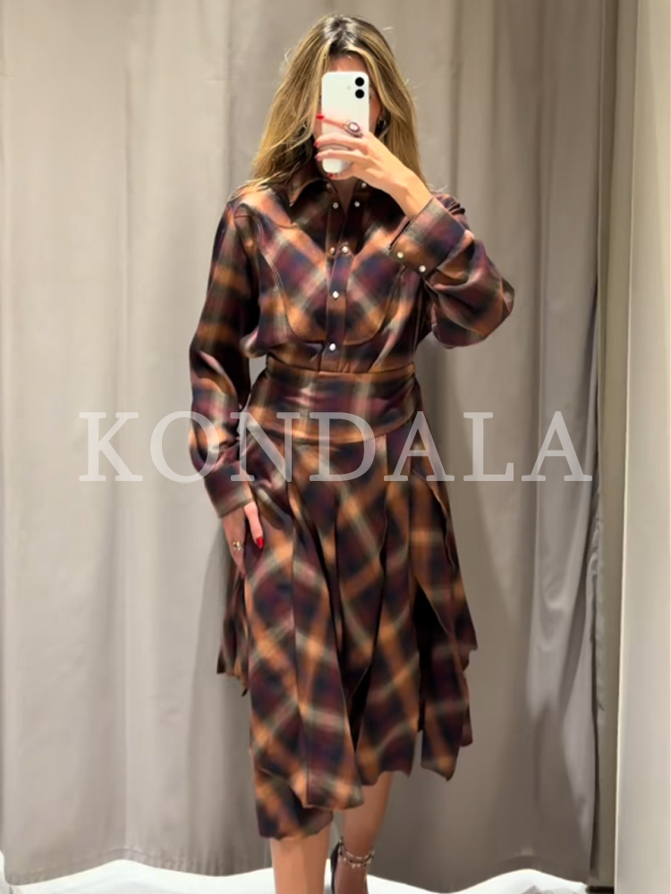 Conjunto de Saia Xadrez Casual - Vintage Fashion Jersey avaliação e preço