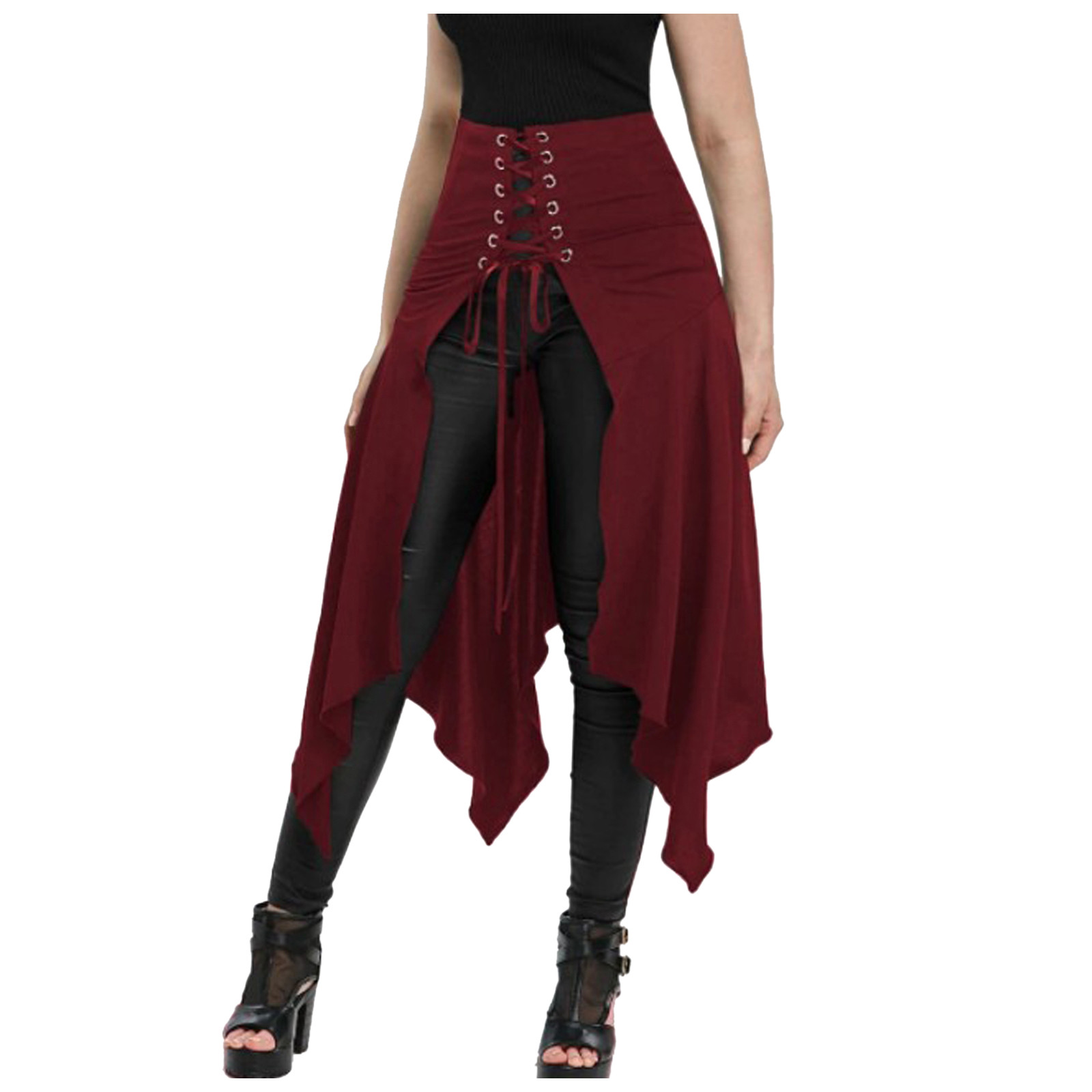 Saia gótica preta medieval vin - Vintage Fashion Dresses avaliação e preço